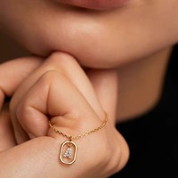 Kalung liontin emas huruf alfabet, rantai perhiasan wanita modis 925 Sterling, perhiasan dan Aksesori Wanita