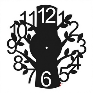 Horloge murale décorative moderne TDH014 en quartz, design abstrait géométrique Art Déco, 35 cm x 35 cm, alimentée par piles, personnalisable - Product Image 1