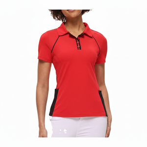 OEM verano moda mujer Golf para Polos tamaño personalizado sólido manga corta talla grande Slim Fit tejido Casual ropa deportiva - Product Image 1