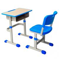 Ensemble bureau et chaise d'école réglables avec boîte perforée et crochet, table d'étude à pied unique, fournisseur ergonomique pour salles de classe pour enfants