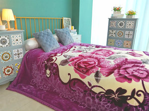 Couverture en polaire raschel de style coréen, poids personnalisé, 100% polyester, super douce, 2 plis, un côté gaufré, marque SENFELA - Product Image 2