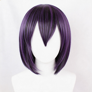 Peluca de Cosplay Midari Ikishima Kakegurui, Cabello Sintético Corto Estilo Bob con Degradado Morado y Negro para Amantes del Cosplay, Fiestas y Disfraces - Product Image 1