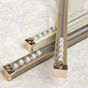 Accessoires de tringle à rideau robustes Double rail de rideau en aluminium monté au plafond pour le ménage