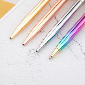 Stylos à bille rétractables personnalisés, en métal pour les entreprises, le bureau et les cadeaux, encre noire moyenne 1,0 mm, couleurs arc-en-ciel - Product Image 3