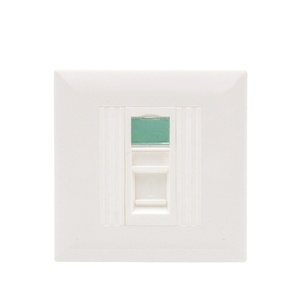 แผ่นปิดหน้าพอร์ตคู่ <span class=keywords><strong>RJ45</strong></span> สำหรับเครือข่าย Cat5e/Cat6/<span class=keywords><strong>Cat6A</strong></span> รุ่น 86 สีขาว ขายดี - Product Image 1