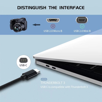 Câble USB Type C vers Mini USB, charge rapide, synchronisation des données, cordon USB-C vers Mini 5 broches OTG pour appareil photo numérique, lecteur MP3, récepteur GPS