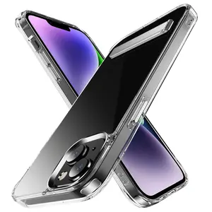 适用于iPhone 14 Pro的水晶TPU PC 2合1防震手机壳，适用于iPhone 14的带支架的耐用PC凝胶手机壳