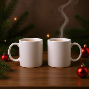 ชุดแก้วกาแฟเซรามิก 11 ออนซ์ สีขาว แก้วพอร์ซเลน ดีไซน์มินิมอล สำหรับช็อกโกแลตร้อน ใช้กับเครื่องล้างจานและไมโครเวฟได้ - Product Image 2