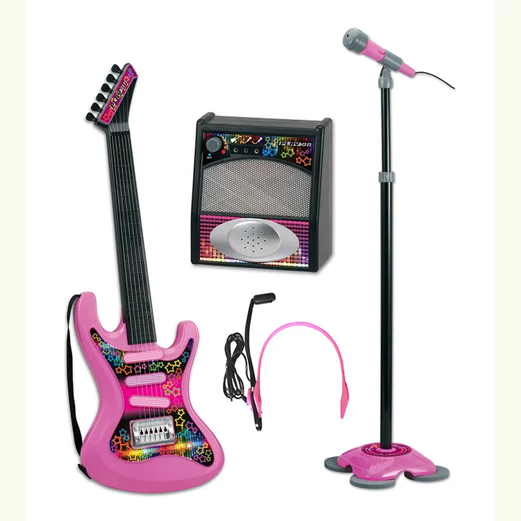 Children's Beginner Musical Instrument Toys High Quality Electric Guitar Karaoke Set