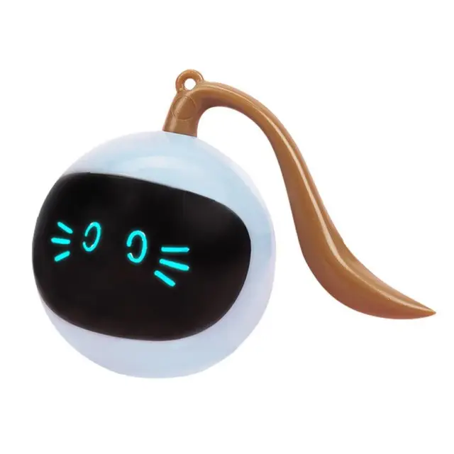 Smart Interactive Cat Toy Colorful LED Self Rotating Pet Ball Toys USB Rechargeable Kitten Automatic Ball Toys Cat Accessories