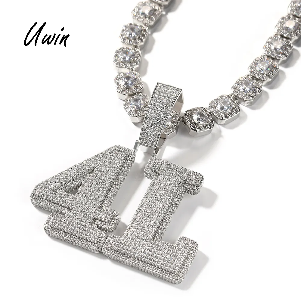 Pingente personalizado com nome cz 18k, colar banhado a ouro cheio de letras hiphop para mulheres e homens