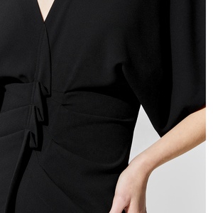 Las mujeres cintura apretado Vintage volantes mangas cóctel Bodycon parte lápiz <span class=keywords><strong>vestido</strong></span> negro - Product Image 5
