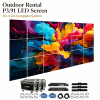 Système complet 3mx2m pour location extérieure, écran LED P3.91, étanche IP65, solution clé en main, mur vidéo pour scène, événement, église P3.91