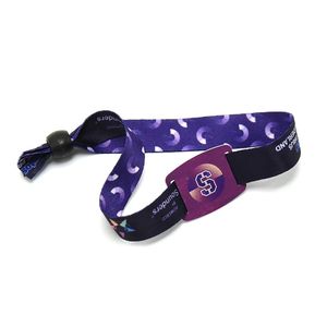 Pulsera de tela elástica NFC multicolor para Parque Temático de vacaciones personalizada, pulsera RFID elástica de nailon para niños - Product Image 1