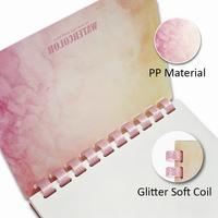 Carnet A5 à spirale souple et scintillant, couverture en PP, 60 feuilles, vente en gros pour étudiants, idéal comme cadeau