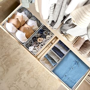 Foldable Cloth <b>Storage</b> Box Closet Dresser <b>Drawer</b> Organizer Fabric Baskets Bins Containers Divide <b>for</b> Clothes Underwear - Product Image 4