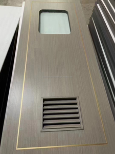 Puerta Batiente de Madera con Rejillas de Estilo Moderno Personalizada, Doble Vidrio Templado, Superficie Acabada, Antirrobo, para Apartamentos y Villas - Product Image 5