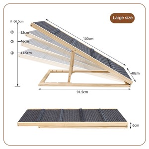 Höhenverstellbare Faltbare Holz-Hunderampe Langlebige Hundetreppe mit Hoher Tragfähigkeit Outdoor-Hundeleiter - Product Image 4