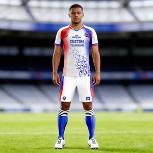 Custom unisex voetbal trainingshirt met korte mouwen, bedrukte teamnummers, lichtgewicht, ademend, vochtregulerend voetbaltenue - Product Image 2