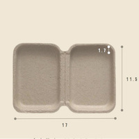 Boîte en papier mousse moulée biodégradable personnalisée, couleur marron écologique, pour emballage à clapet