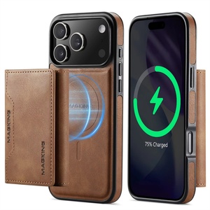 Funda de Cuero para Teléfono 2 en 1 con Carga Magnética Desmontable y Ranura para Tarjetas, Compatible con iPhone 17 16 15 14 Pro Max - Product Image 5