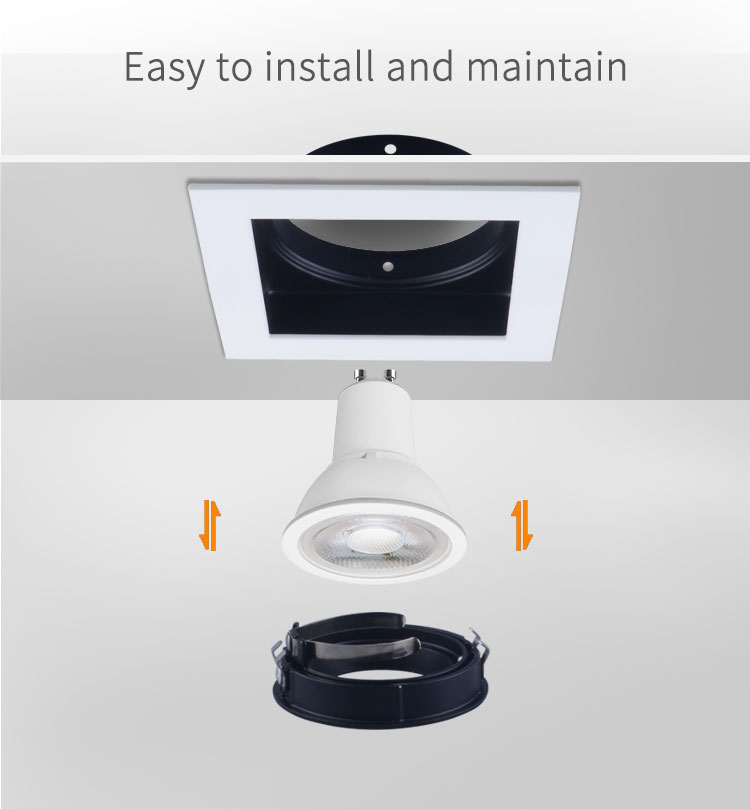 Living Room Square Recessed LED Downlights 100mm RoHS Certified