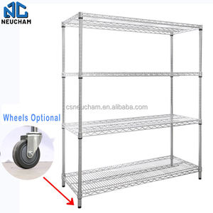 Estante de Malla Metálica Cromada de 4 Niveles con Protección Contra la Corrosión para Uso Industrial y Doméstico - Product Image 2