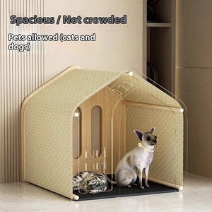 In legno massello per animali domestici Cat cuccia ecologica per quattro stagioni universale per orsacchiotto Bomei <span class=keywords><strong>Corgi</strong></span> piccola taglia media cani Villa gabbia - Product Image 2