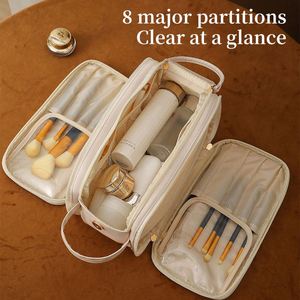 Bolsa de Aseo de Viaje de Lujo, Bolsa de Cosméticos de Cuero PU de Gran Capacidad, Bolsa de Maquillaje Portátil Multifuncional - Product Image 3