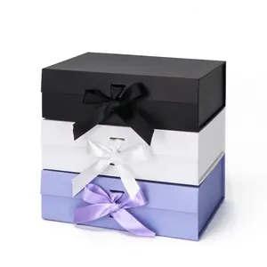 Aangepaste Luxe Verpakking Kartonnen Stijve Custom Flap Magnetische Sluiting Zwart Geschenk Witte Verpakking Met Magnetisch Deksel