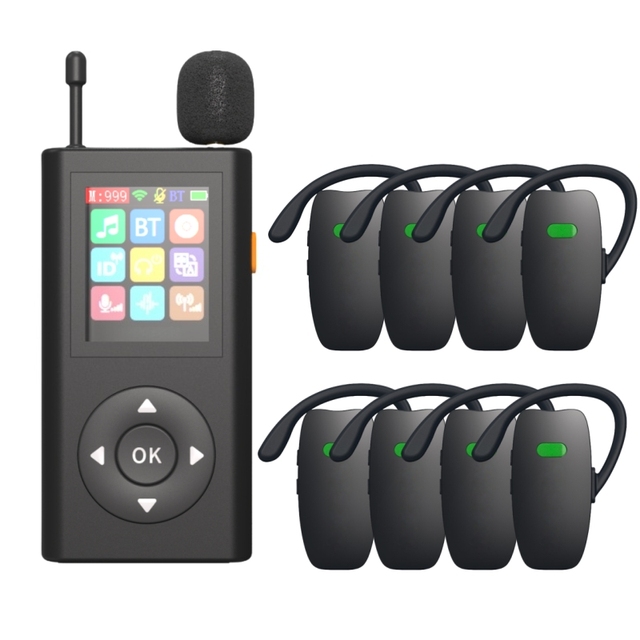 Best Wireless Long Range Tour Guide System Handheld Audio Speaker Whisper Headset Car Training Conferences Walkie Talkie