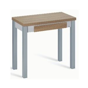 <span class=keywords><strong>Table</strong></span> <span class=keywords><strong>de</strong></span> <span class=keywords><strong>cuisine</strong></span> en bois, <span class=keywords><strong>table</strong></span> à manger extensible <span class=keywords><strong>avec</strong></span> tiroir et pieds en métal, utilisable pour salle à manger, salon, hôtel - Product Image 2