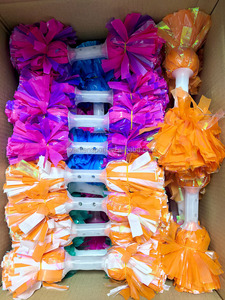 Pompons de cheerleading métalliques personnalisés en gros, pompons holographiques scintillants néon pour les écoles et les équipes All-Star - Product Image 6