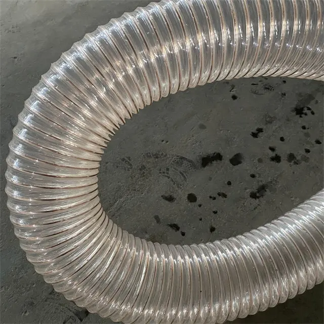 Transparent Hose Industrial Air Duct PU Polyurethane Tube Pu Copper Wire Ventilation Air Hose Tpu Flexible Duct