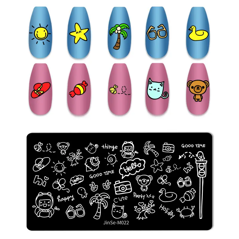 Cartoon Nail Stamping Plates Stainless Steel Nail Art Stencils Image Plate Nail Printing Stencil Templates