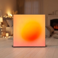 LUZ Sunset Light Box Painting Wall Art Shop Decoration Lamp Bingkai Aluminium Kontrol Aplikasi & Pengatur Peredup untuk Toko atau Dekorasi Rumah