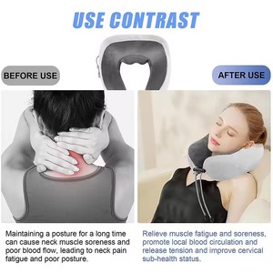 Produits de résolution de problèmes en usine OEM Coussins électriques pour le cou en forme de U avec chaleur du cou Oreiller de massage infrarouge shiatsu - Product Image 3