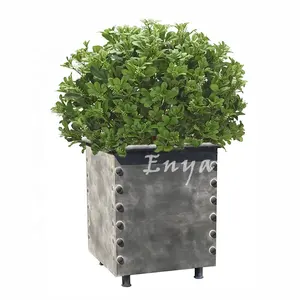 Macetas de Metal galvanizadas de Zinc personalizadas, caja de macetas grandes y cuadradas, para jardín al aire libre