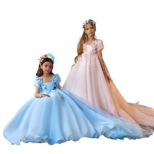 Le ragazze del fiore di Organza vestono le ragazze abiti da ballo eleganti di lusso <span class=keywords><strong>abito</strong></span> da ballo Applique abiti da principessa <span class=keywords><strong>per</strong></span> bambini compleanno anno nuovo regalo - Product Image 2