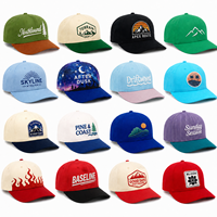 Özel Tasarım 5 Panel 6 Panel İki Renkli Pamuklu Beyzbol Şapkaları 3D İşlemeli Logolu Ayarlanabilir Snapback Şapkalar Erkekler İçin