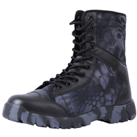 Bottes tactiques d'extérieur montantes camouflage en toile à lacets antidérapantes respirantes pour l'entraînement toutes saisons