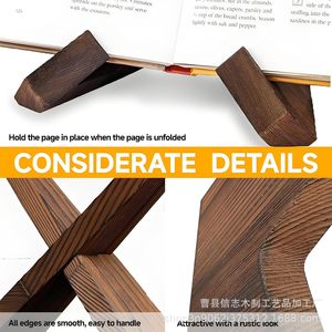 Wooden Recipe <b>Rack</b> Bookshelf Desktop Record Display Stand Minimalist Style Multi Use Holder For Books Vinyl <b>Plates</b> - Product Image 2