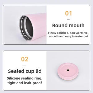 Vaso aislado reutilizable con pajita y tapa Tazas de <span class=keywords><strong>café</strong></span> de acero inoxidable 17oz/500ml/750ml Taza de viaje al vacío para <span class=keywords><strong>café</strong></span> frío y caliente - Product Image 3