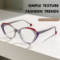 Montures optiques Fengchao Fabricant de lunettes de vue unisexe rétro tendance Montures de lunettes en acétate Montures de lunettes de style œil de chat optique tendance