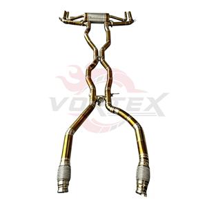 Échappement à soupapes Vortex personnalisé en titane doré pour Benz GLE63S AMG 5.5L BiTurbo 2023-2026 avec quatre sorties arrière dorées Mod - Product Image 4