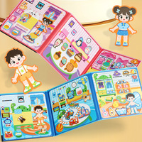 Meilleures ventes : Livre d'autocollants puzzle pour enfants, jouets éducatifs, livre silencieux magnétique pliable pour enfants