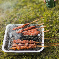 Gril jetable instantané de BBQ d'utilisation de temps de fumeur extérieur avec le charbon de bois