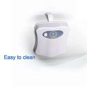 Lampu Malam Toilet Sensor Gerak Cerdas Led 8 Warna Lampu Belakang Tahan Air Mangkuk Toilet Lampu LED Bercahaya - Product Image 1