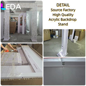 LEDA Nouvelle conception de toile de fond de scène de mariage en acrylique blanc 3D, design moderne, arche ondulée - Product Image 2