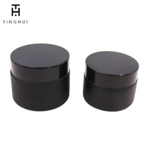 Pot en verre noir mat à large ouverture de 5 ml, 10 ml, 15 ml, 30 ml, 50 ml, 100 ml, pot à crème en verre noir de 1 oz avec couvercle - Product Image 2